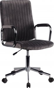 Krzesło biurowe Fabryka Mebli Akord Krzesło welurowe obrotowe FD-24 - Szary 1