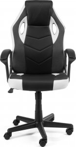 Fotel Furniture 4 Gamers Gamingowy F4G FG-19 Czarno-Biały 4