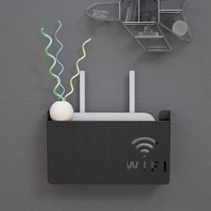 Aptel Naścienna PÓŁKA na Router Wi-Fi czarna AG986A 3