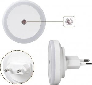 Aptel LAMPKA Nocna LED z Czujnikiem Zmierzchu PIR 1W biała ZD104 2