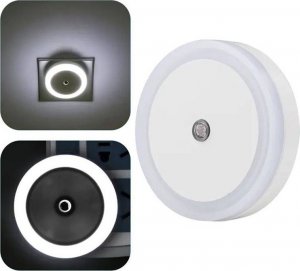 Aptel LAMPKA Nocna LED z Czujnikiem Zmierzchu PIR 1W biała ZD104 3