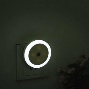 Aptel LAMPKA Nocna LED z Czujnikiem Zmierzchu PIR 1W biała ZD104 4