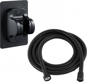 Słuchawka prysznicowa Aptel SŁUCHAWKA Prysznicowa z wbudowanym Wentylatorem + wąż 150cm czarna AG894A 5