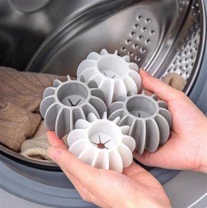 Aptel Magiczna Kula do Prania usuwająca sierść włosy, kłaki 1 sztuka biała DA2A 2