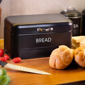 Chlebak Kadax Chlebak Pojemnik Na Chleb Pieczywo Stalowy Czarny 7