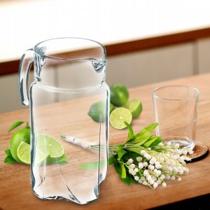 Kadax Dzbanek Szklany Do Napojów Wody Soku 1,7L Pojemny 4