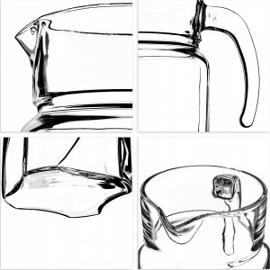 Kadax Dzbanek Szklany Do Napojów Wody Soku 1,7L Pojemny 6