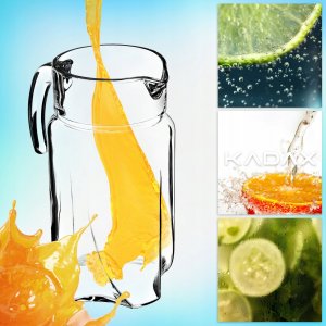 Kadax Dzbanek Szklany Do Napojów Wody Soku 1,7L Pojemny 8