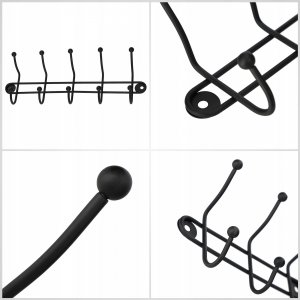 Kadax KADAX Wieszak Ścienny Na Ubrania Uchwyt 5+7 Haków 7