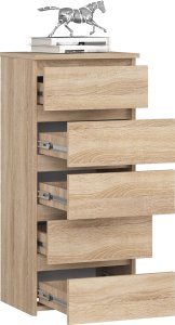 Fabryka Mebli Akord Komoda CL5 40 cm 5 szuflad - dąb sonoma 2