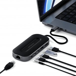 HUB USB Satechi ADAPTER HUB USB -C SATECHI TYPE-C SATECHI USB-4 MULTIPORT W 2.5G ETHERNET (1XHDMI2.1, 1XUSB-A, 2X USB-C, AUDIO 3.5MM, ETHERNET (GWIEZDNA SZAROŚĆ) 4