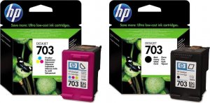 Tusz HP Tusze Oryginalne HP 703 Czarny + Kolor 2