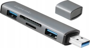HUB USB LogiLink LogiLink USB 3.2 HUB 2-port, Gen2 mit Kartenlesern, Alu 3