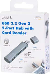 HUB USB LogiLink LogiLink USB 3.2 HUB 2-port, Gen2 mit Kartenlesern, Alu 9