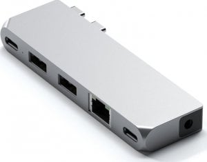 HUB USB Satechi Adapter HUB Satechi Pro Hub mini z podwójnym USB-C do Apple MacBook (2xUSB-C, 2x USB-A, Ethernet, jack port) (silver) 1