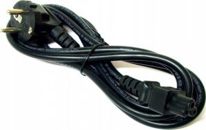 Kabel zasilający Logo Kabel sieciowy 230V do zasilacza laptopa, CEE7 (widelec) - C5, 2m, VDE approved, czarny, Logo, blistr, koncówka C5 1
