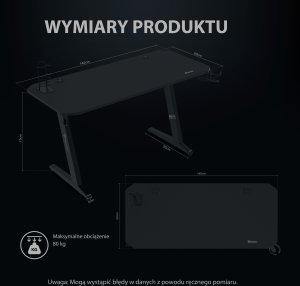 Biurko SENSE7 gamingowe Nomad Basic 140x60 cm 18