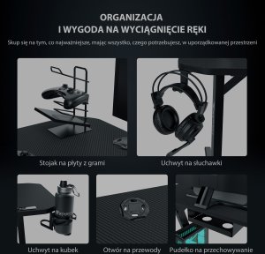 Biurko SENSE7 gamingowe Nomad Basic 140x60 cm 21