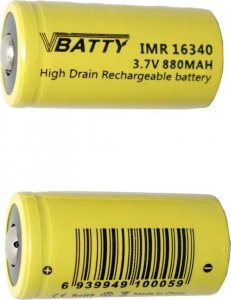 Akumulator MotoMer 2x bateria akumulatorek CR123a 3,7 V 880 mAh nowy RCR 16340 Li-ion Lithium 1