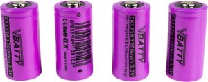 MotoMer 4x bateria akumulator CR 123 a 3.0 V 1200 mAh nowy RCR 16340 CR-17345 Li-ion Lithium 1