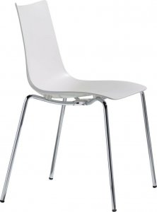 SCAB Design Krzesło Zebra białe chromowane z tworzywa 1