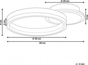 Lampa sufitowa Beliani Lampa sufitowa brązowa GLYDE 8