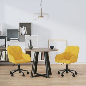 vidaXL Obrotowe krzesła stołowe, 2 szt., żółte, aksamitne 1