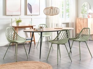 Beliani Zestaw 2 krzeseł do jadalni zielony CANTON II 2