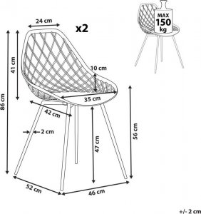 Beliani Zestaw 2 krzeseł do jadalni zielony CANTON II 9