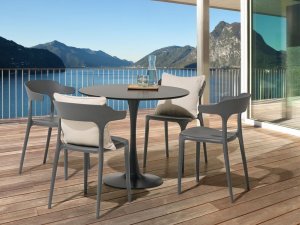 Beliani Zestaw 4 krzeseł do jadalni szary GUBBIO 2