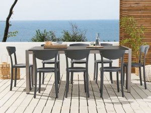 Beliani Zestaw 8 krzeseł do jadalni ciemnoszary VIESTE 2