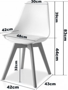 Lugano Krzesło skandynawskie MONZA BLACK Pro MILK 12