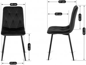 Lugano Krzesło tapicerowane BORGO VELVET BLACK 4