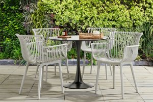 Beliani Zestaw 4 krzeseł do jadalni jasnoszary PESARO 10