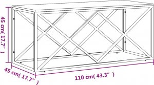 vidaXL Stolik kawowy, stal nierdzewna i lite drewno akacjowe 6