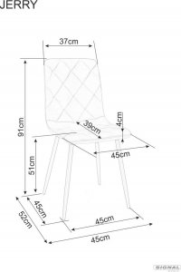 Signal Krzesło JERRY VELVET szary SIGNAL 5