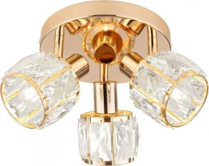 Lampa sufitowa Candellux dubai lampa sufitowa plafon różowy złoty klosz kryształowy transparentny 1
