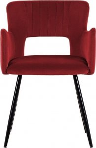 Beliani 2 krzesła do jadalni welurowe ciemnoczerwone SANILAC 3