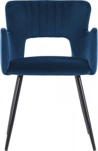 Beliani 2 krzesła do jadalni welurowe granatowy SANILAC 3
