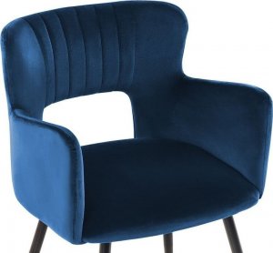 Beliani 2 krzesła do jadalni welurowe granatowy SANILAC 6