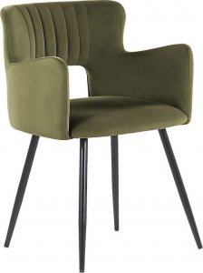 Beliani 2 krzesła do jadalni welurowe zielony oliwkowy SANILAC 4