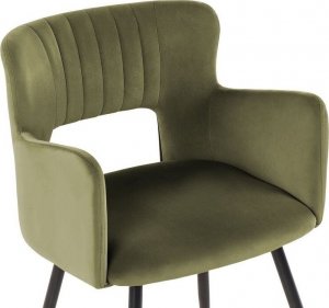 Beliani 2 krzesła do jadalni welurowe zielony oliwkowy SANILAC 6