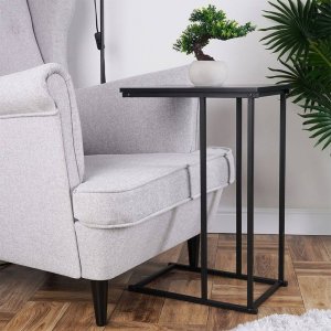 Trends4You Stolik kawowy metalowy czarny boczny 40x26x58 cm 4