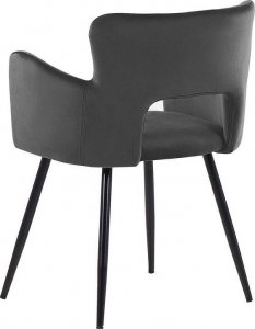 Beliani 2 krzesła do jadalni welurowe ciemnoszare SANILAC 5