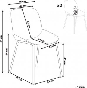 Beliani Zestaw 2 krzeseł do jadalni beżowy MILACA 9