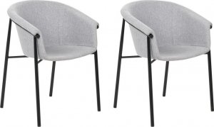 Beliani Zestaw 2 krzeseł do jadalni szary AMES 2