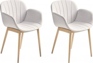 Beliani Zestaw 2 krzeseł do jadalni szary ALICE 2