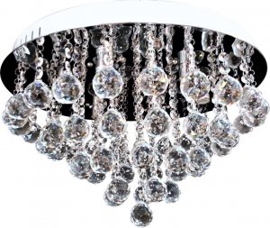 Lampa sufitowa VEN Plafon LAMPA sufitowa VEN P-E 1437/6-50 okrągła OPRAWA z kryształkami glamour crystal chrom przezroczysta almonte 1