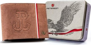 Peterson Skórzany portfel męski z patriotycznym wzorem  Peterson NoSize 1