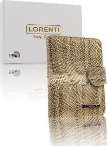 Lorenti Skórzany portfel damski z systemem RFID Protect, zapinany zatrzaskiem  Lorenti 1